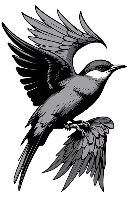 A Mechanical Style Swallow Bird Flying