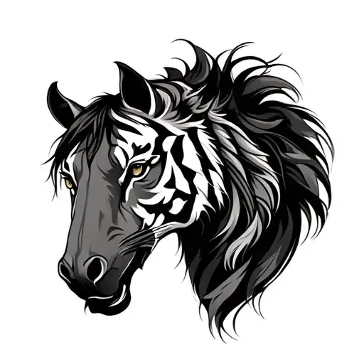 Soothing Horse And Fearce Tiger Emerging Small