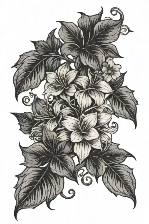 Vine With White Flowers Growing