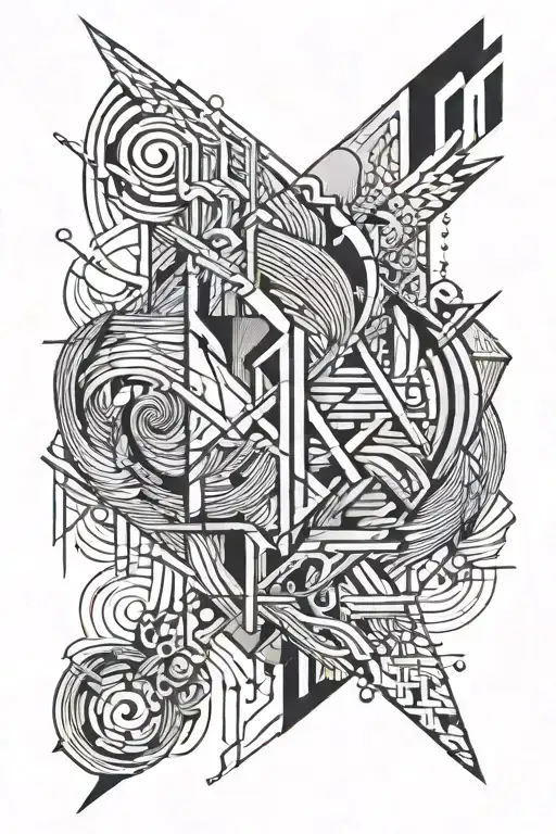 Abstract Lines Between Birtmarks