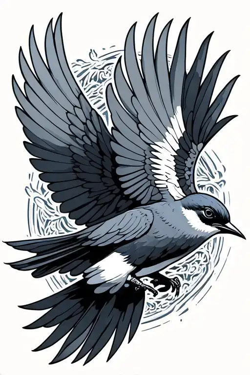 A Mechanical Style Swallow Bird Flying