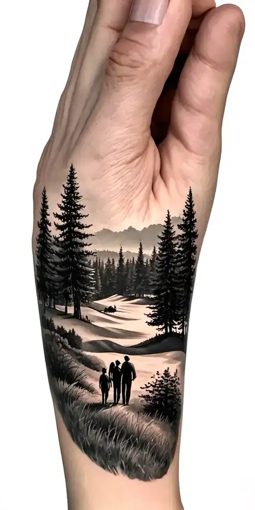 Pine Forest And Family On Golf Course And Ansel Adams And Time