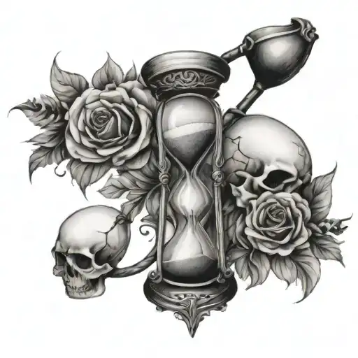 Hourglass With Life In The Top And Death In The Bottom