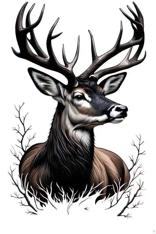 Tree With Deer Antlers