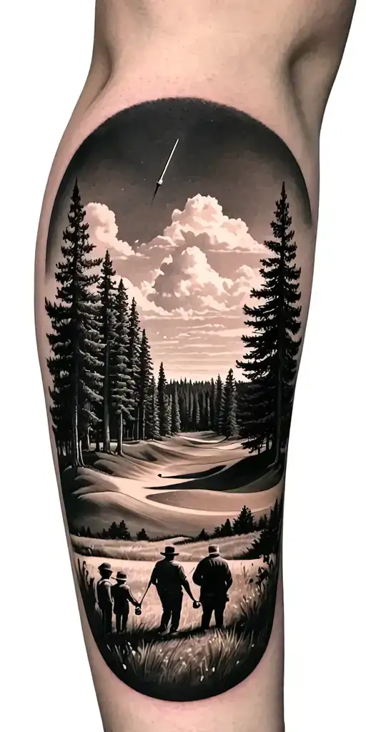 Pine Forest And Family On Golf Course And Ansel Adams And Time