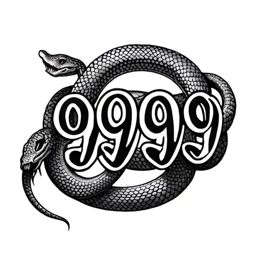 999 Numbers And Snake Around It