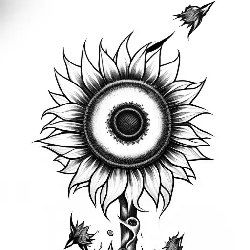 Sunflower With Lightning Bolts