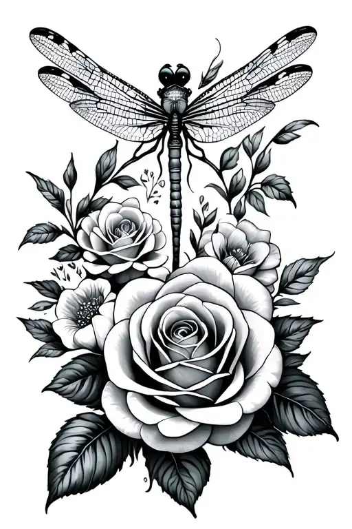 Flowers Roses Mother Father Kids Dragonfly