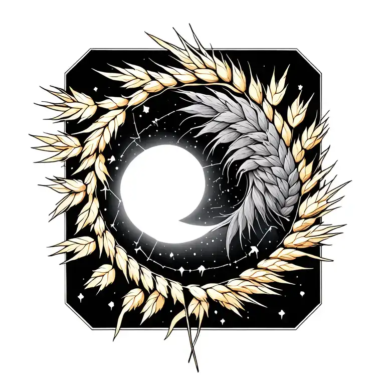 Virgo Constellation And Wheat