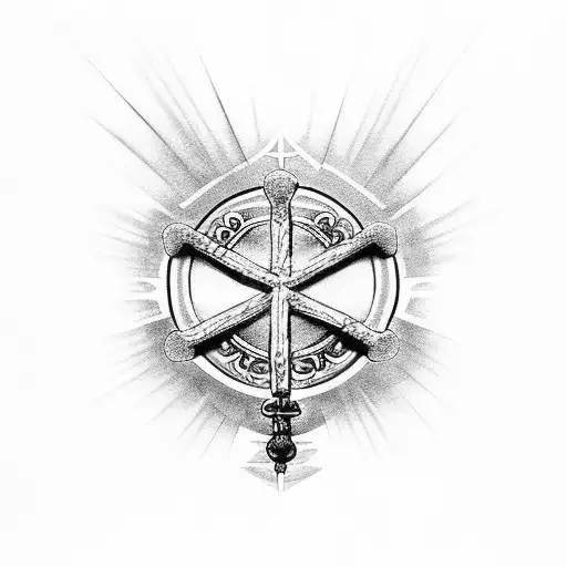 Cross With Prayer Beads And Bible Verse