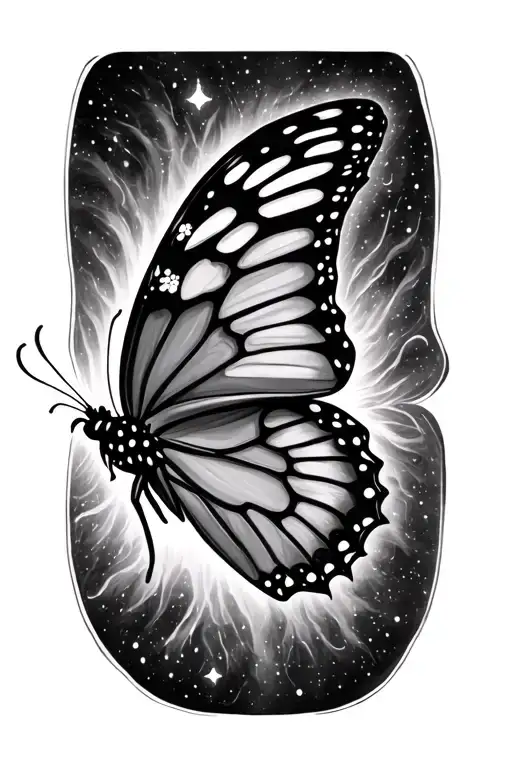 Butterfly With Some Detail With A Celestial Background That's Kind Of Mystical And Magical
