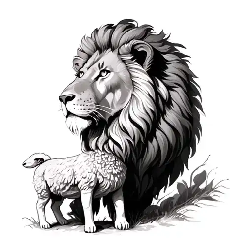 Lion And The Lamb From Revelation