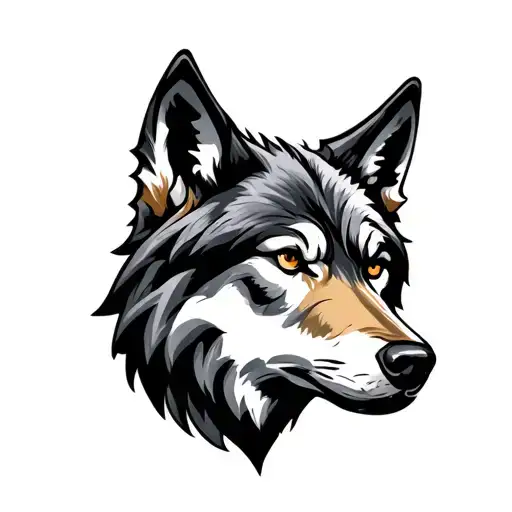 Wolf Head With Trefle