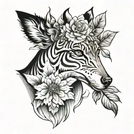 Feminine Realistic Animals And Abstract Background With Themes Of Nature