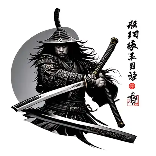 Samurai With Katana Forearm
