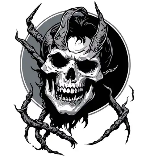 Dark Art Tattoo Stecil Design Representing Hell's Tortures