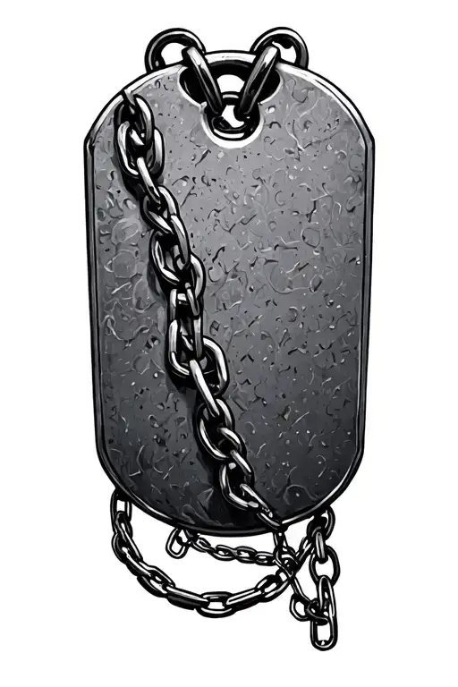 Chain And Dog Tags Hanging