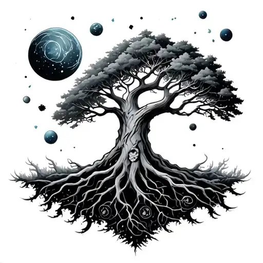 Yggdrasil Tree With Space Themed
