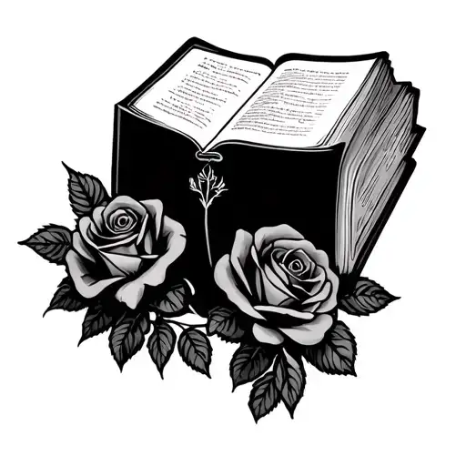 Bible With Roses Intertwined