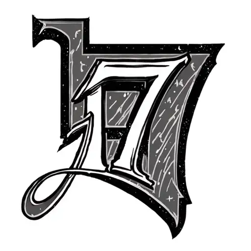 The Number 7 And The Word Justice In Cursive
