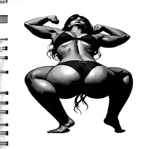 A Tattoo Of A Beautiful Girl Flexing Her Booty In Bikini