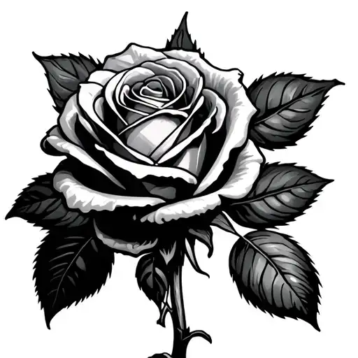 Rose With Letter As Stem