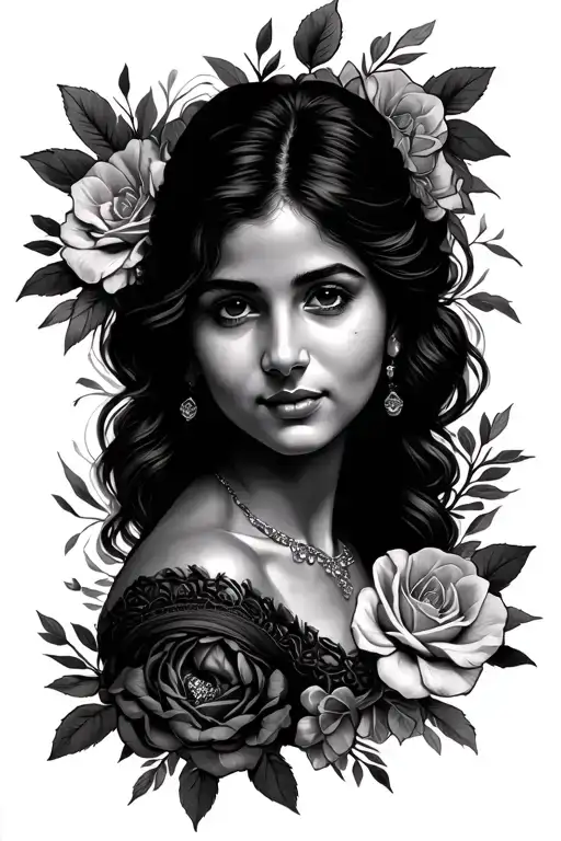 Mother Memorial Portrait Tattoo Design Inspired