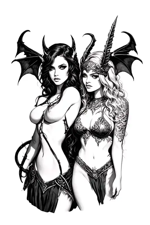 Sexy Succubus And Valkyrie