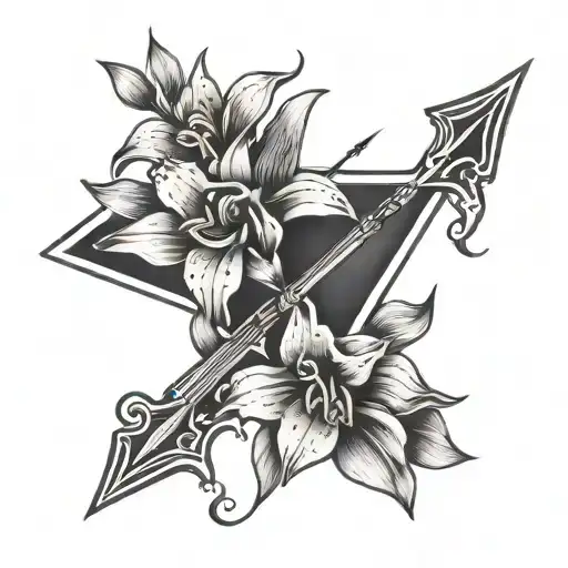 Straight Arrow With Lilly Wrapped Around It