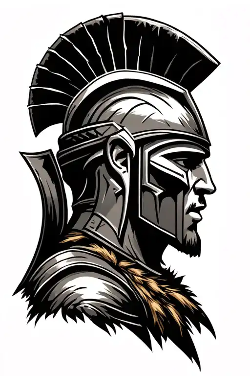 Spartan Warrior Side Profile Traditional