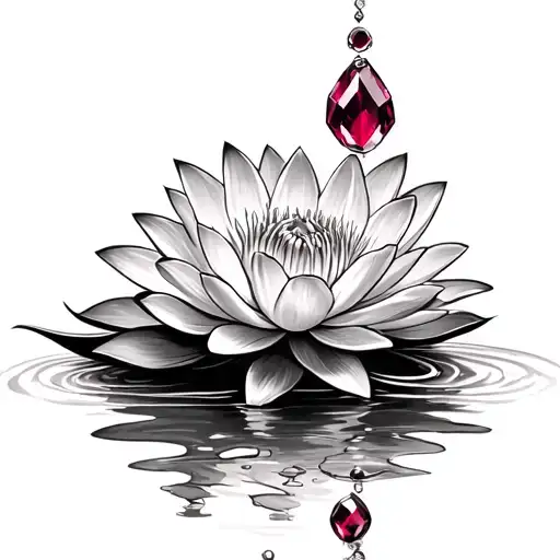 Water Lily And Rubies