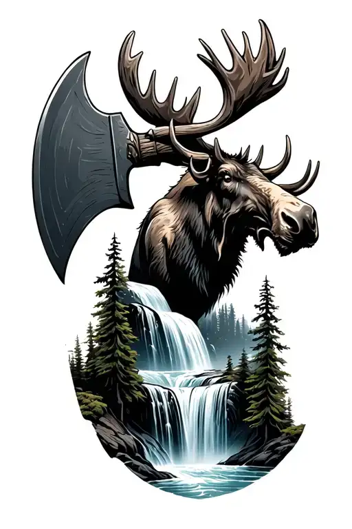 Waterfall Mountain Moose Axe