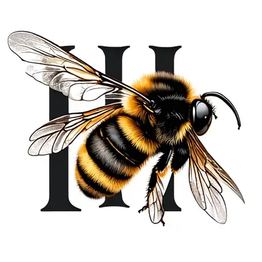 Letter H And Bumble Bee Flying