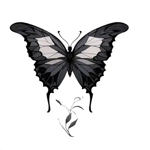 Geometric Minimalist Nature Butterfly