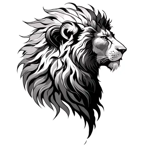 Maiden And Lion Facing Away