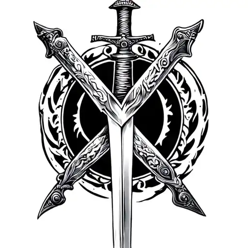 Limit Tattoo With Maratha Sword In Between With