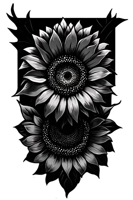 Polynesian Tattoo With Sunflower