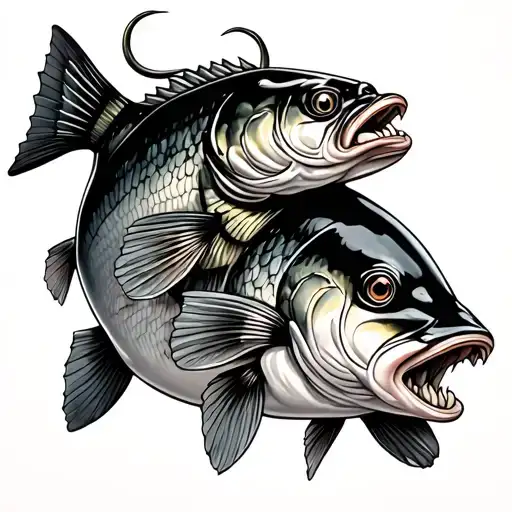 Fosh Hook And Big Mouth Bass Fish