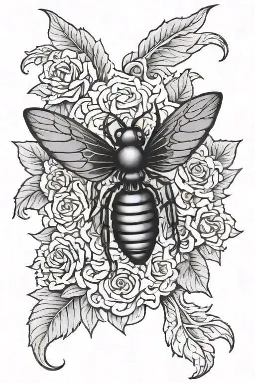A Black Dahlia And Black Widow Sternum Tattoo Design