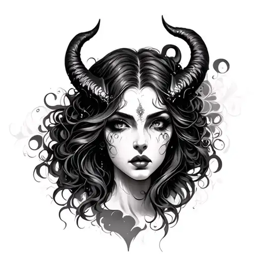 Beautiful Demon Lady Head