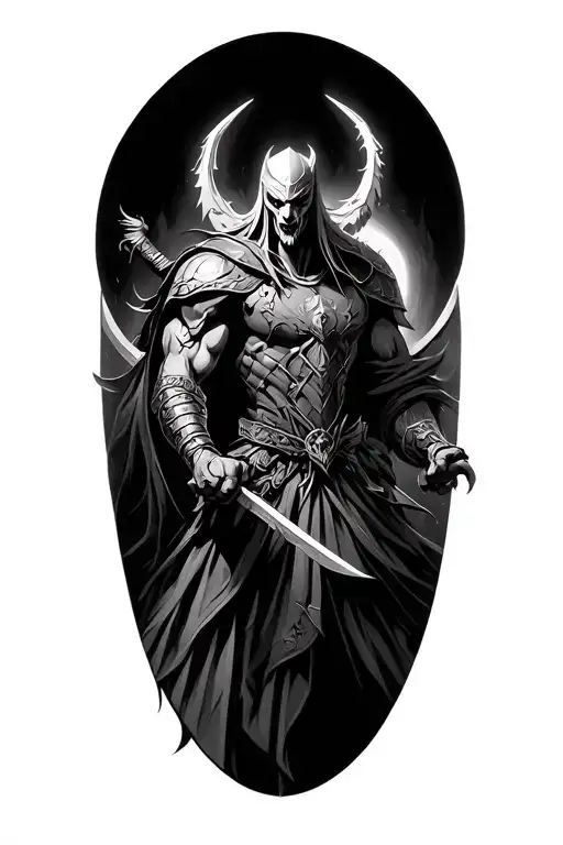 Archangle Warrior Battling Evil