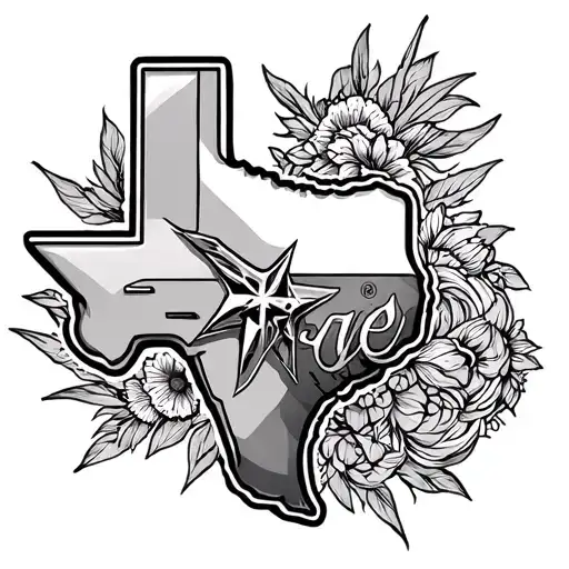 Texas Themed Sleeve Tattoo Design