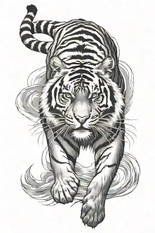 Full Back Tiger Tattoo Backpiece
