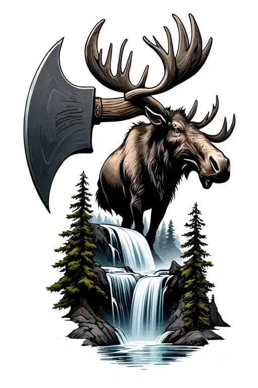Waterfall Mountain Moose Axe