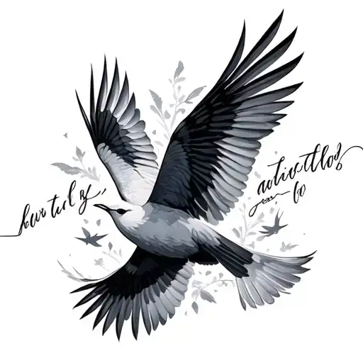 Quote Surrounded By Birds Flying