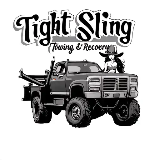 Tow Truck With Cow Girl 'Tight Sling Towing & Recovery'