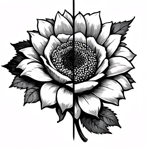 Sunflower Half Rose Half