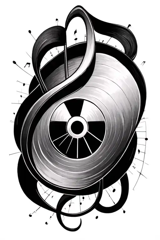 Radiation Physics Music Note Intertwined Within