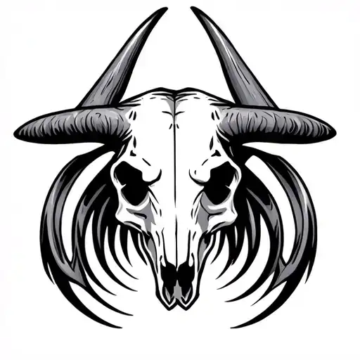 Tribal Longhorn Skull