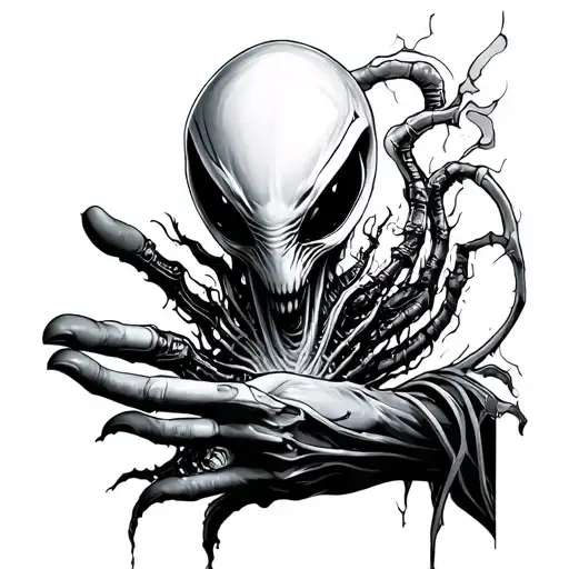 Alien Rising His Hand